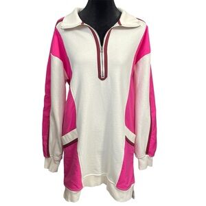 Daily Practice Anthropologie Twofer Dress Sporty Color-block Pink White